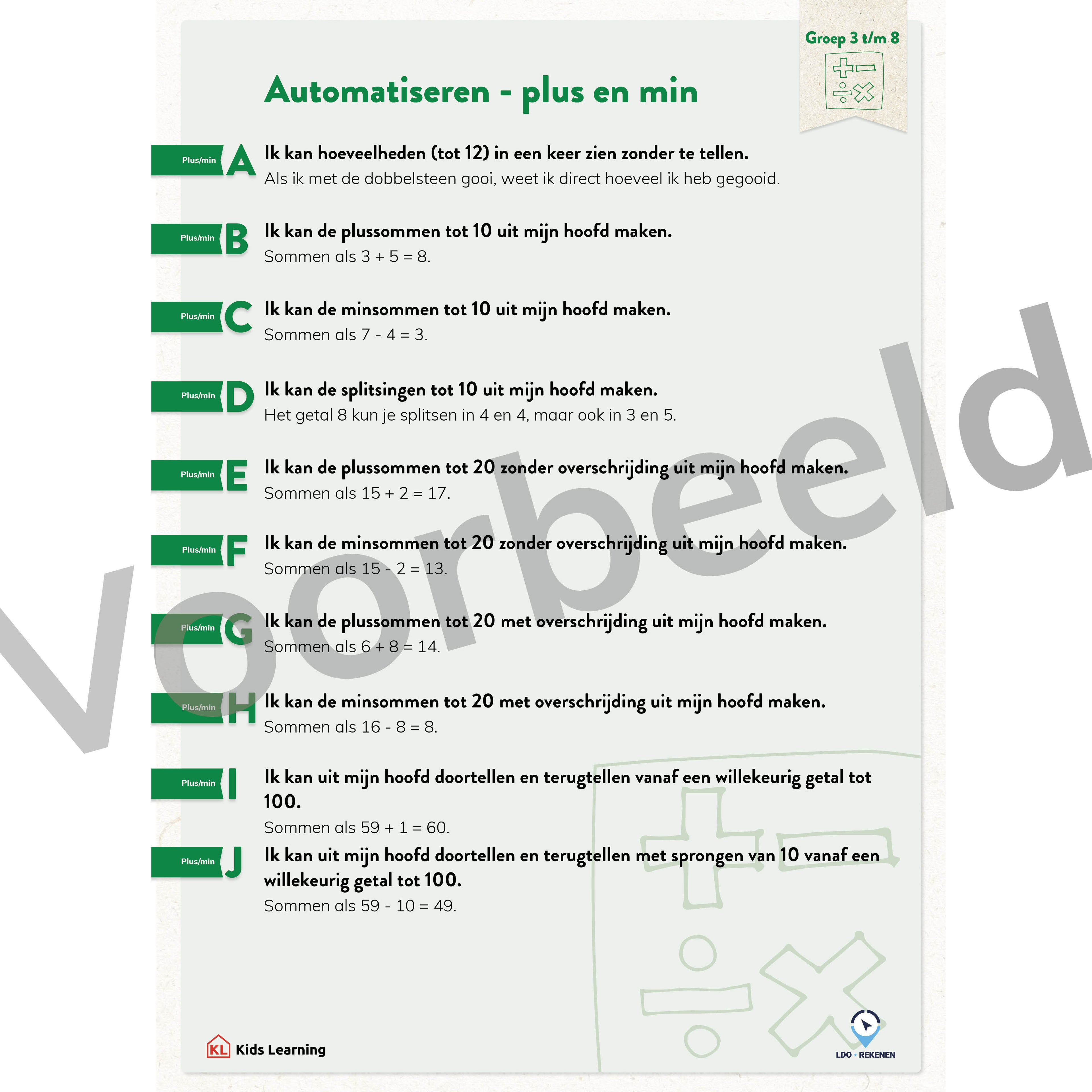 LDO Rekenen - Doelenposters - Automatiseren
