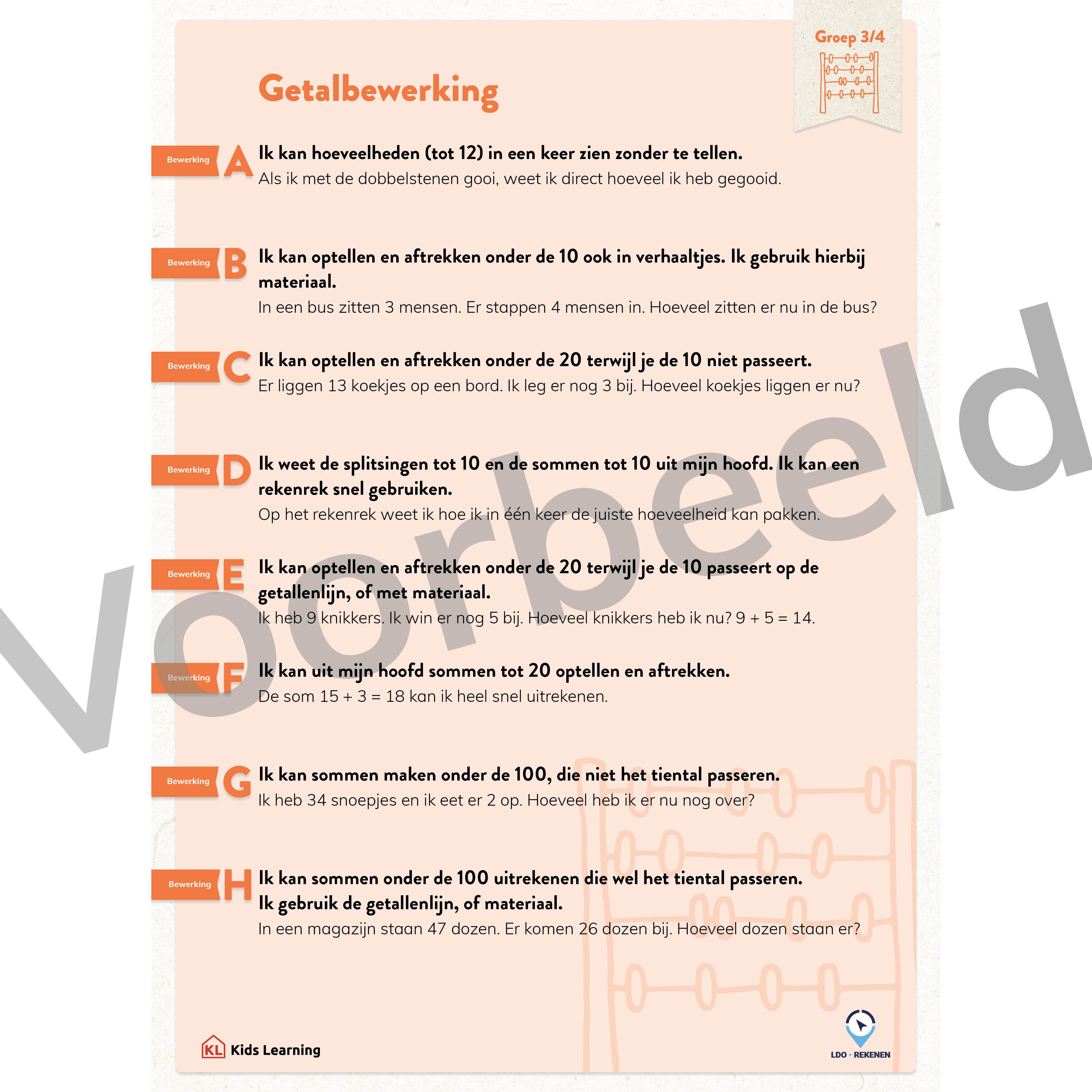 LDO Rekenen - Doelenposters - Groep 3/4
