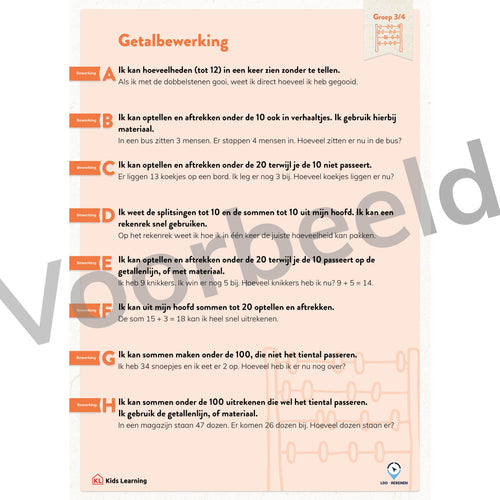 LDO Rekenen - Doelenposters - Groep 3/4