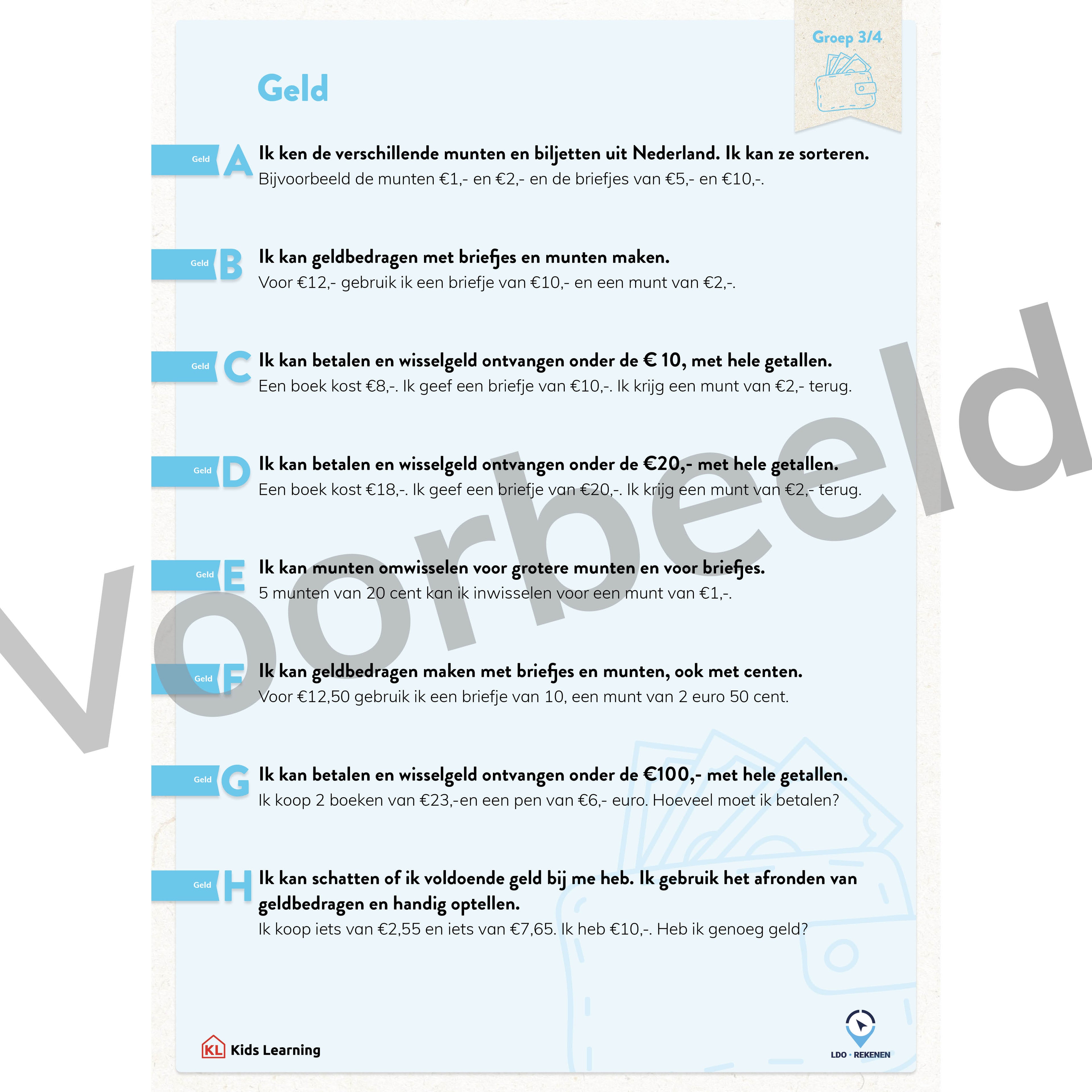 LDO Rekenen - Doelenposters - Groep 3/4