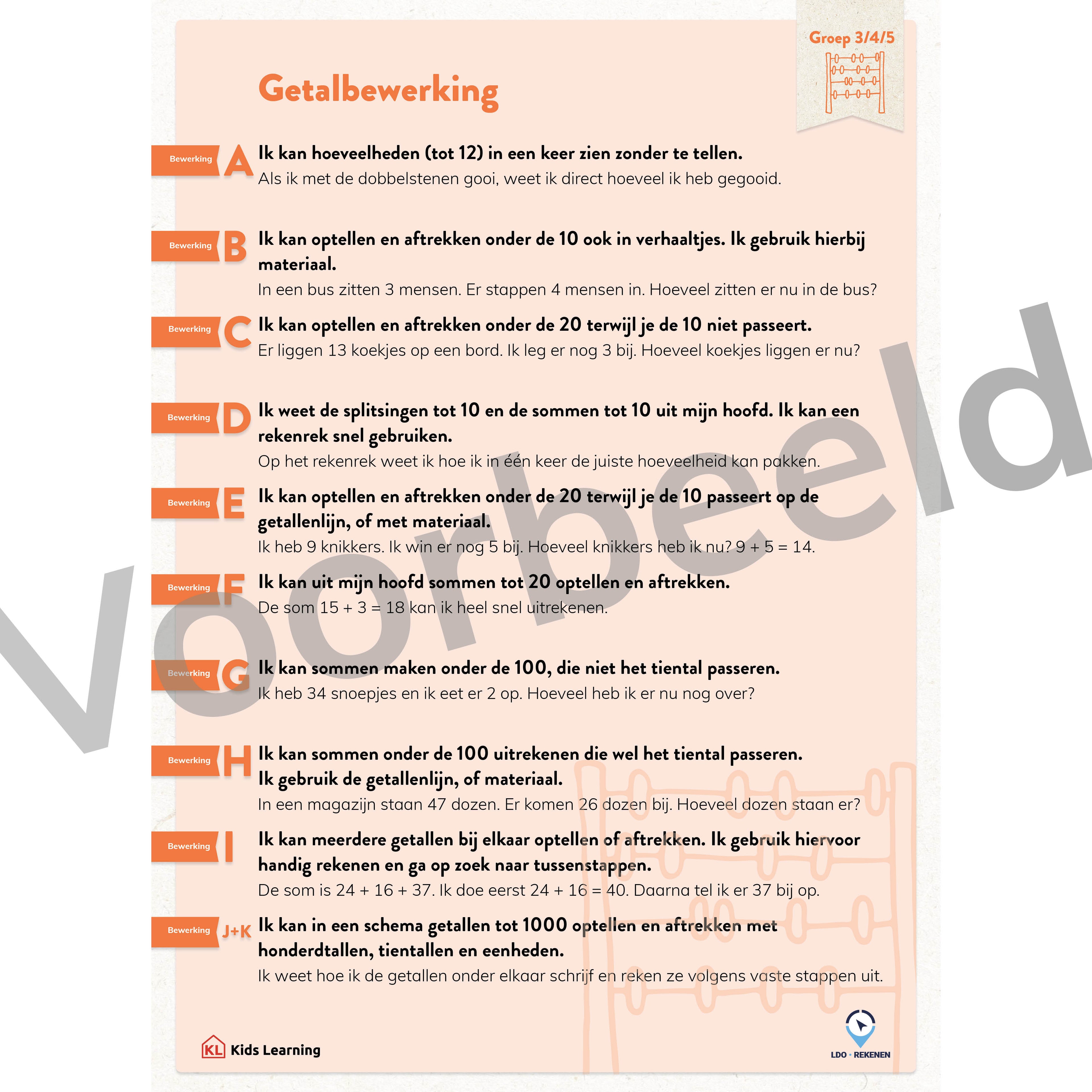 LDO Rekenen - Doelenposters – Groep 3/4/5