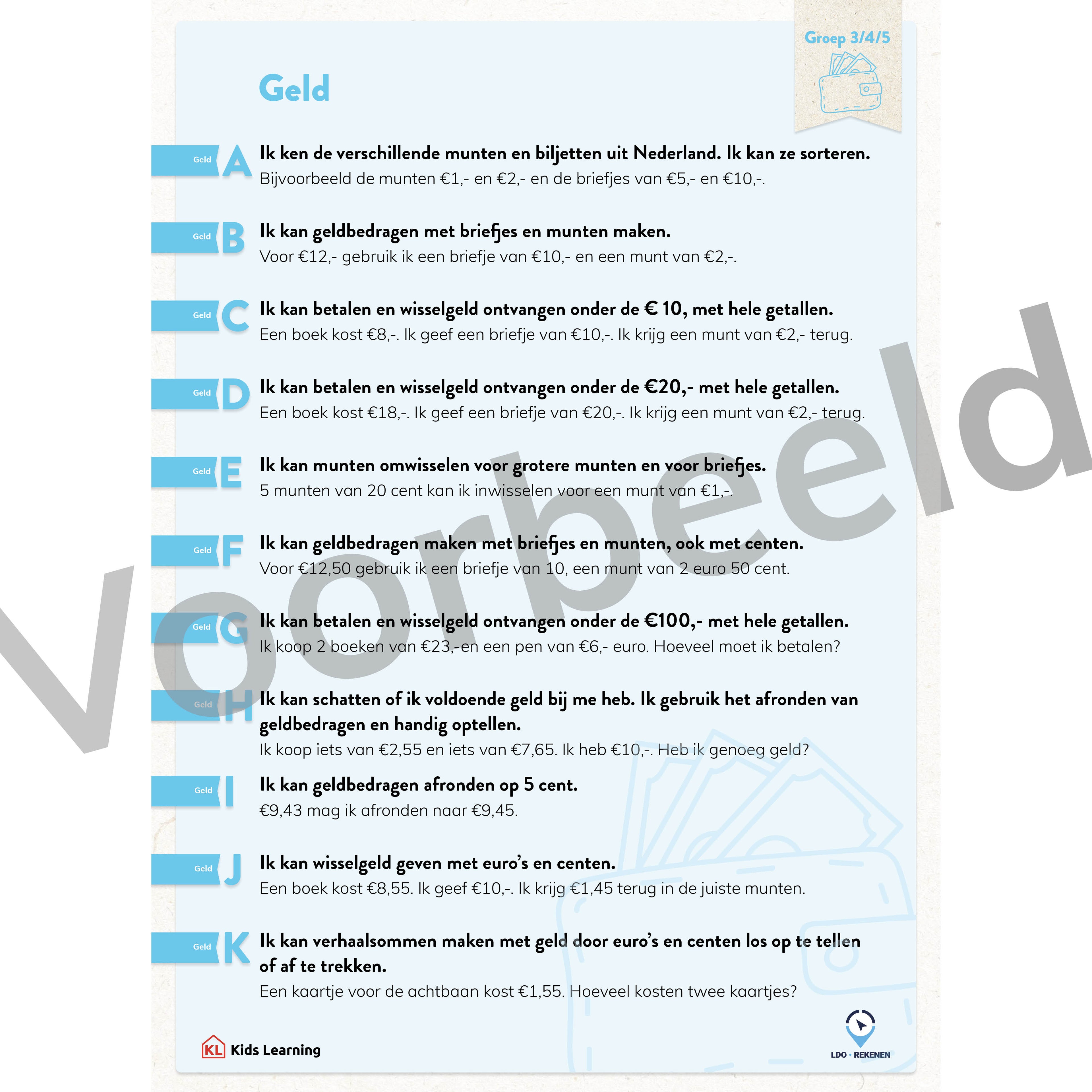 LDO Rekenen - Doelenposters – Groep 3/4/5