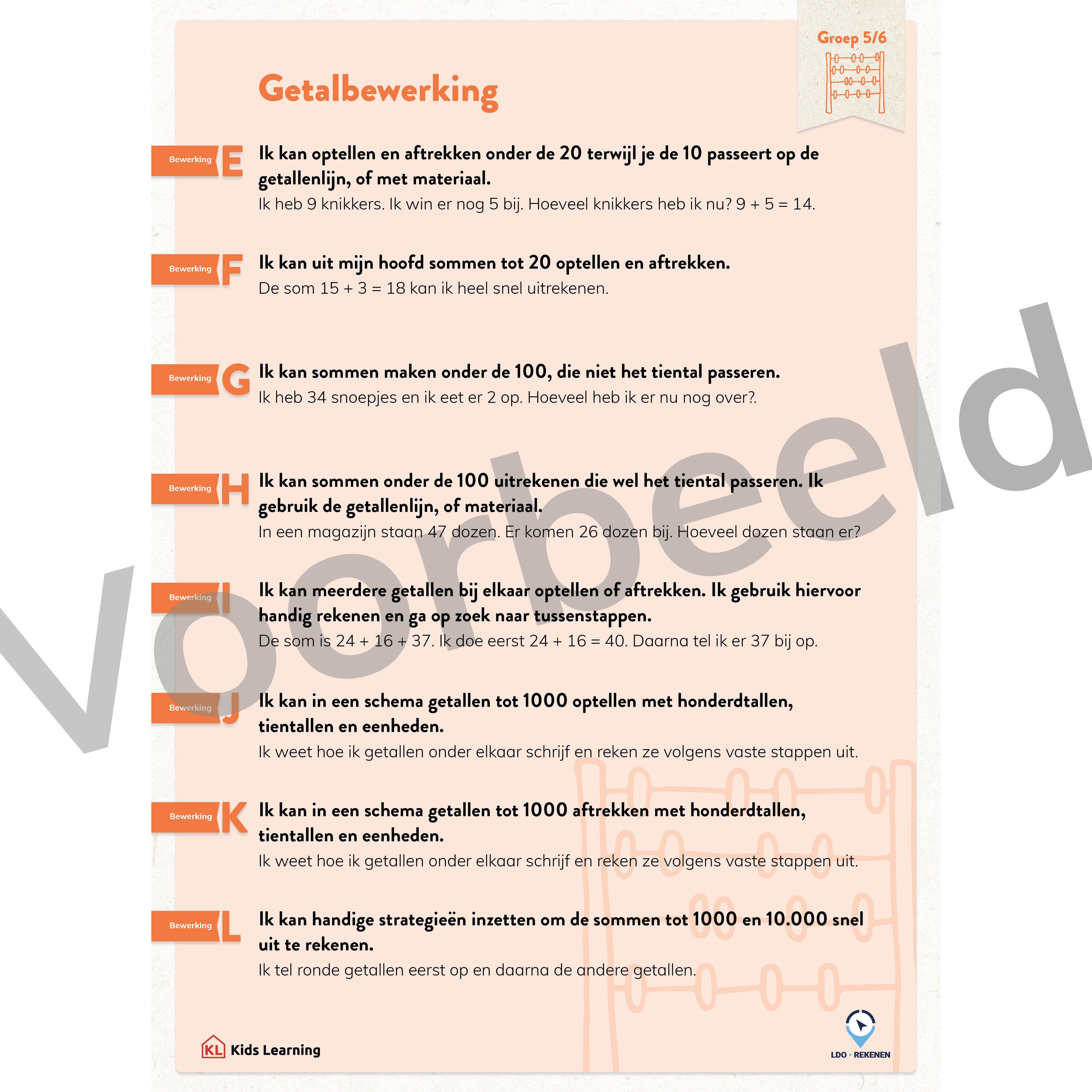 LDO Rekenen - Doelenposters – Groep 5/6