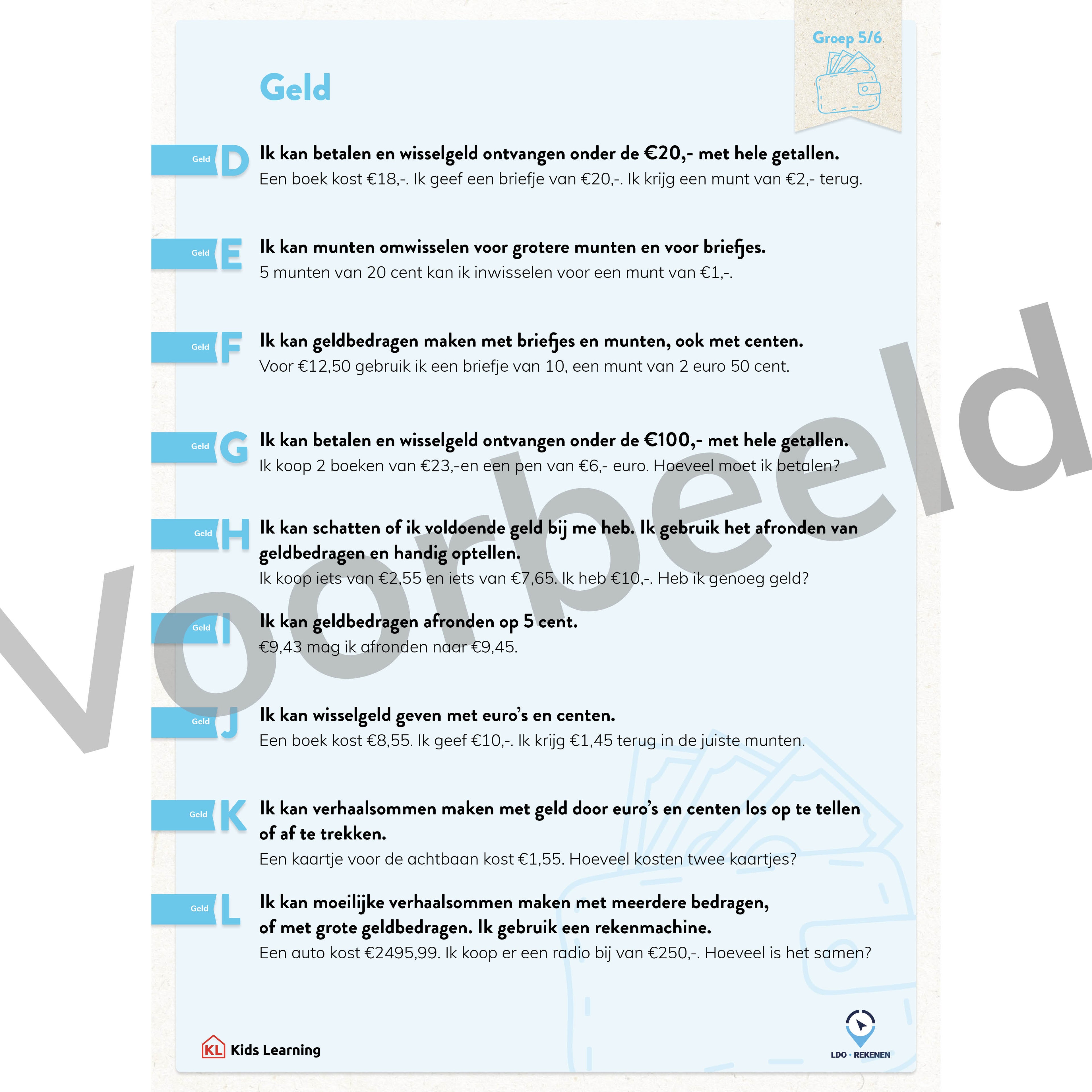 LDO Rekenen - Doelenposters – Groep 5/6