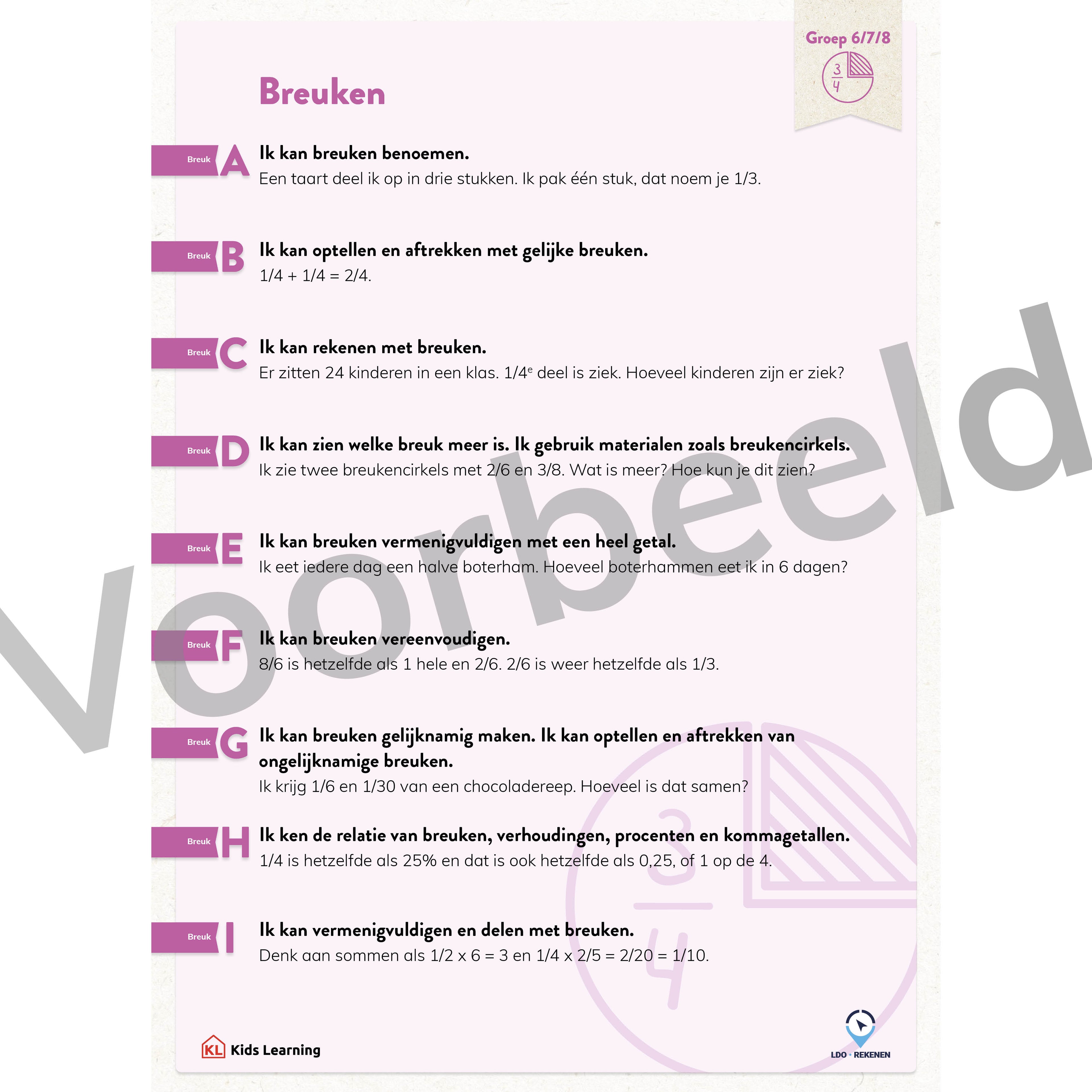 LDO Rekenen - Doelenposters – Groep 5/6