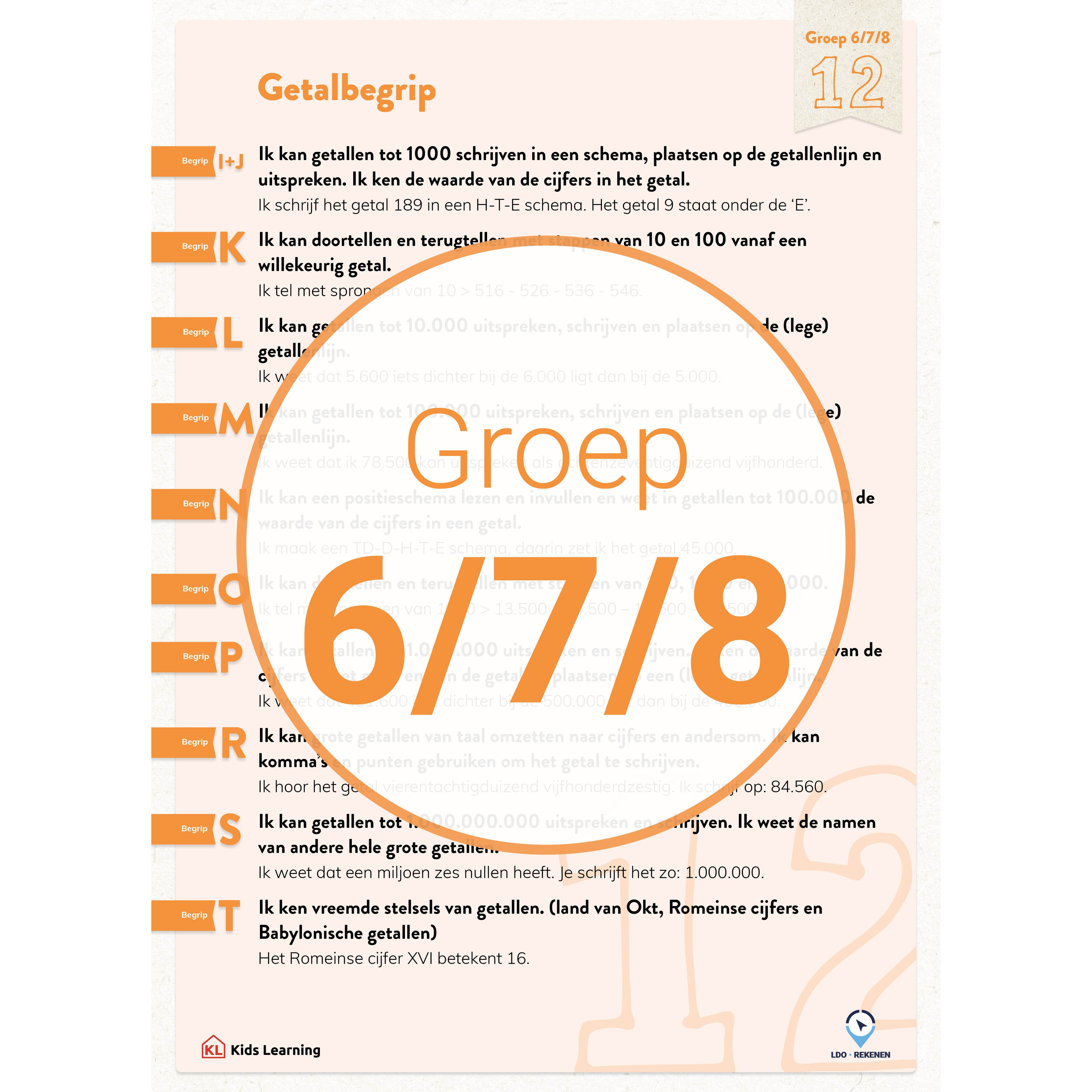LDO Rekenen - Doelenposters – Groep 6/7/8