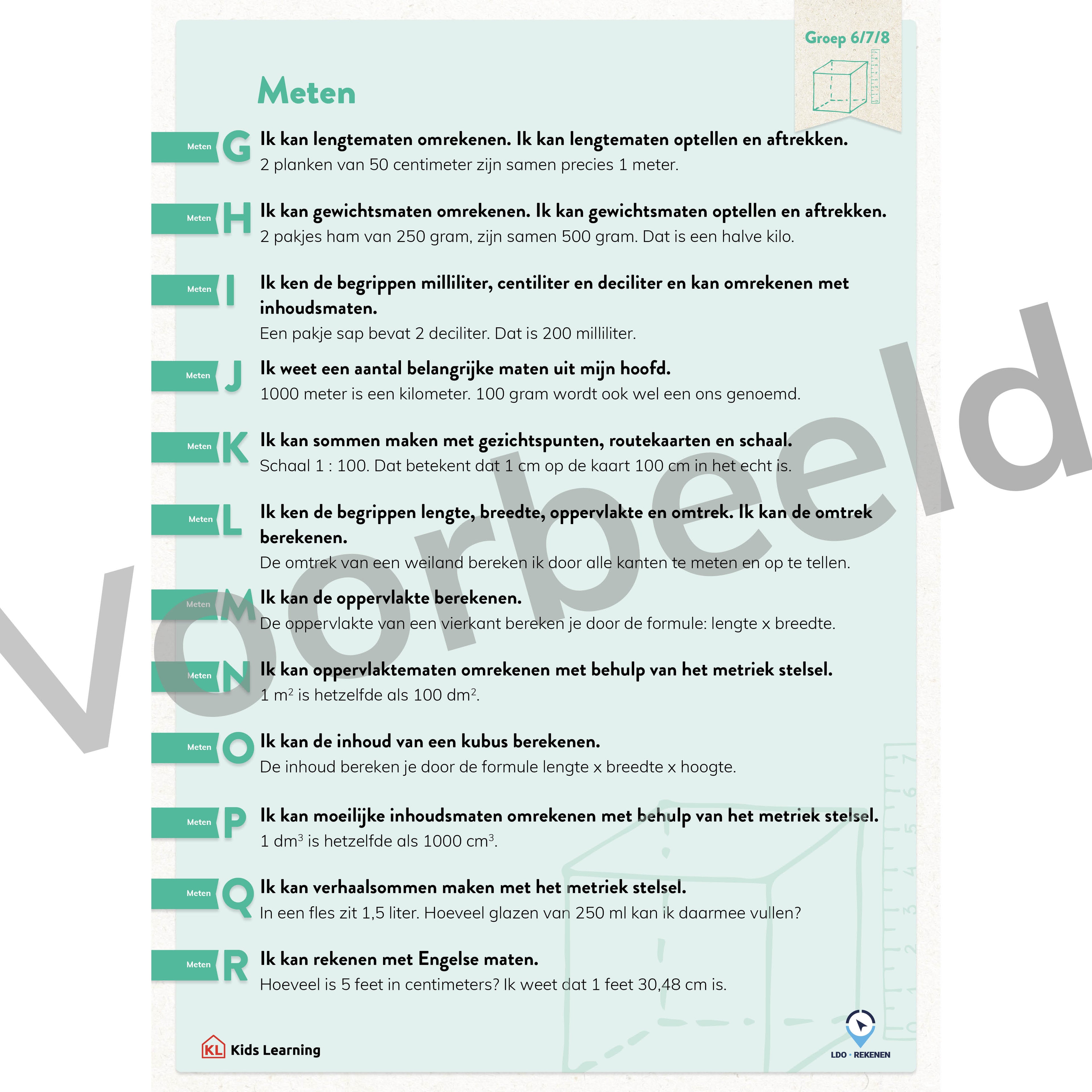 LDO Rekenen - Doelenposters – Groep 6/7/8
