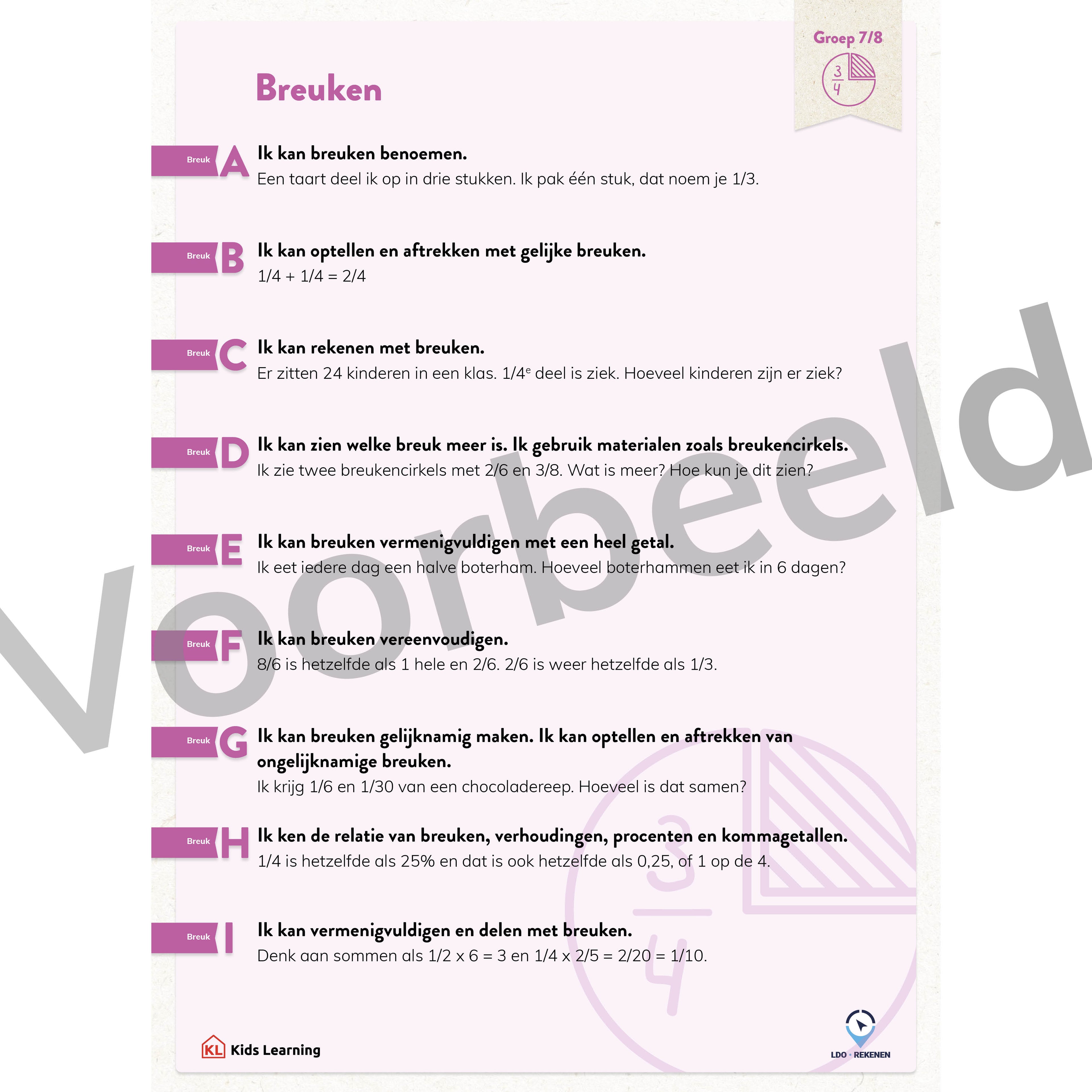 LDO Rekenen - Doelenposters – Groep 6/7/8