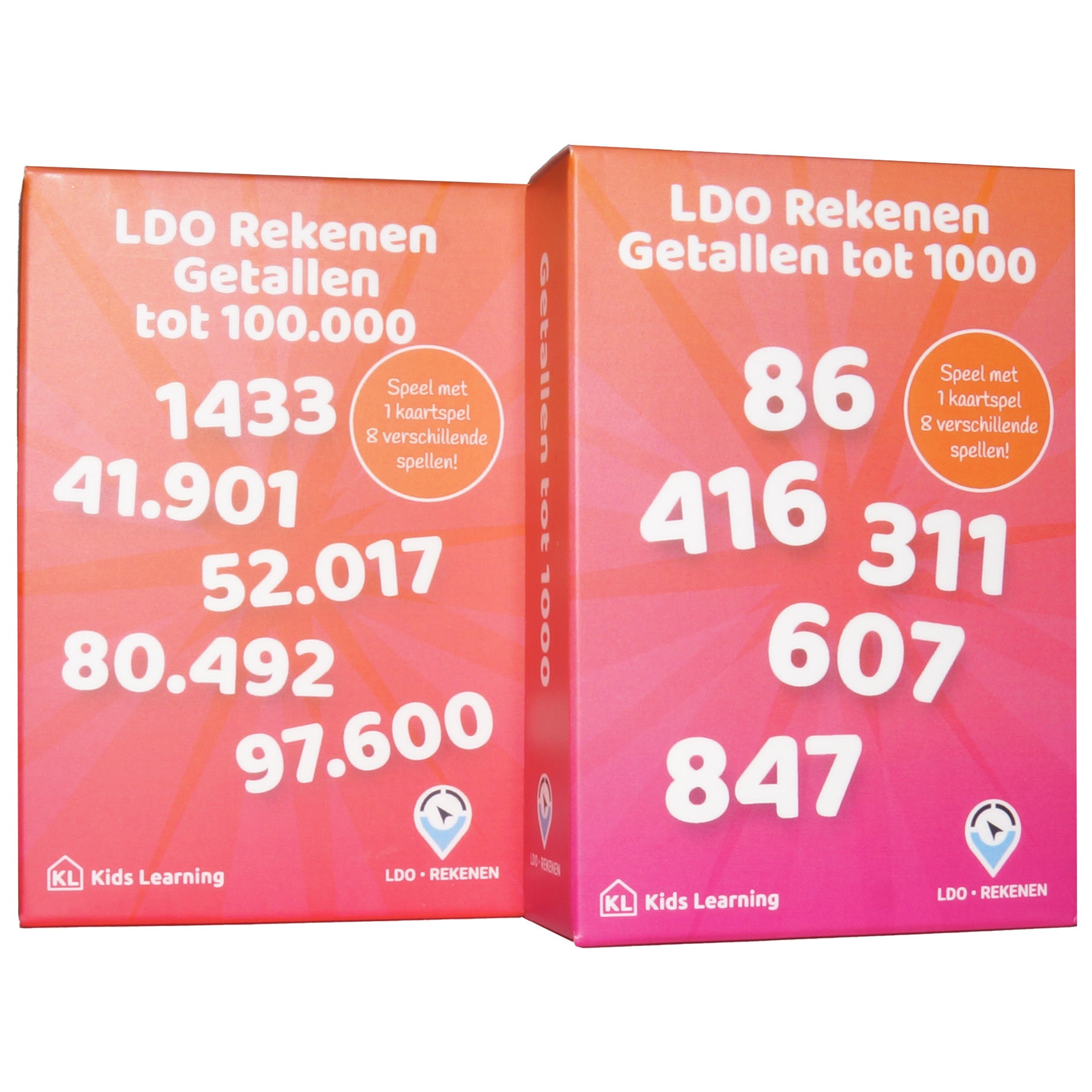 LDO Rekenen - Kaartspel Getallen tot 100.000 - set van 2