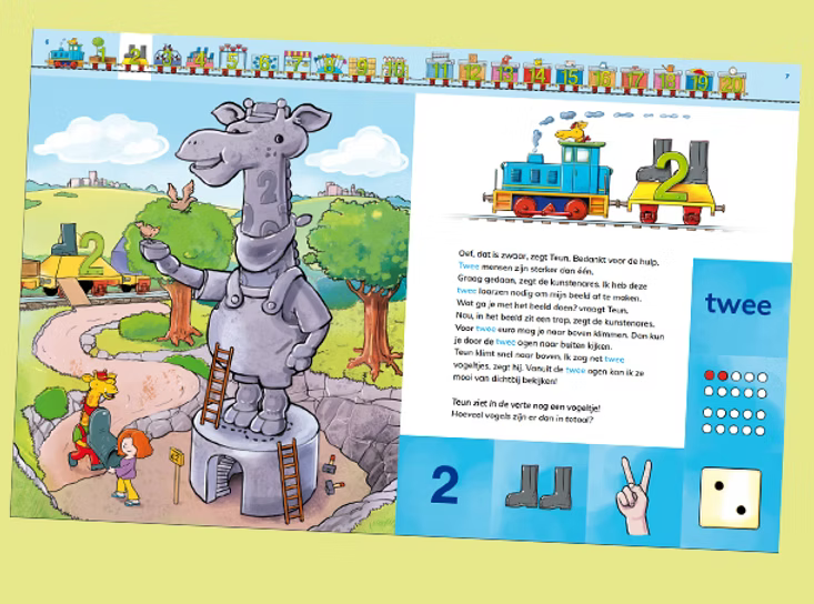 Getal 2 uit het prentenboek de Getallentrein 