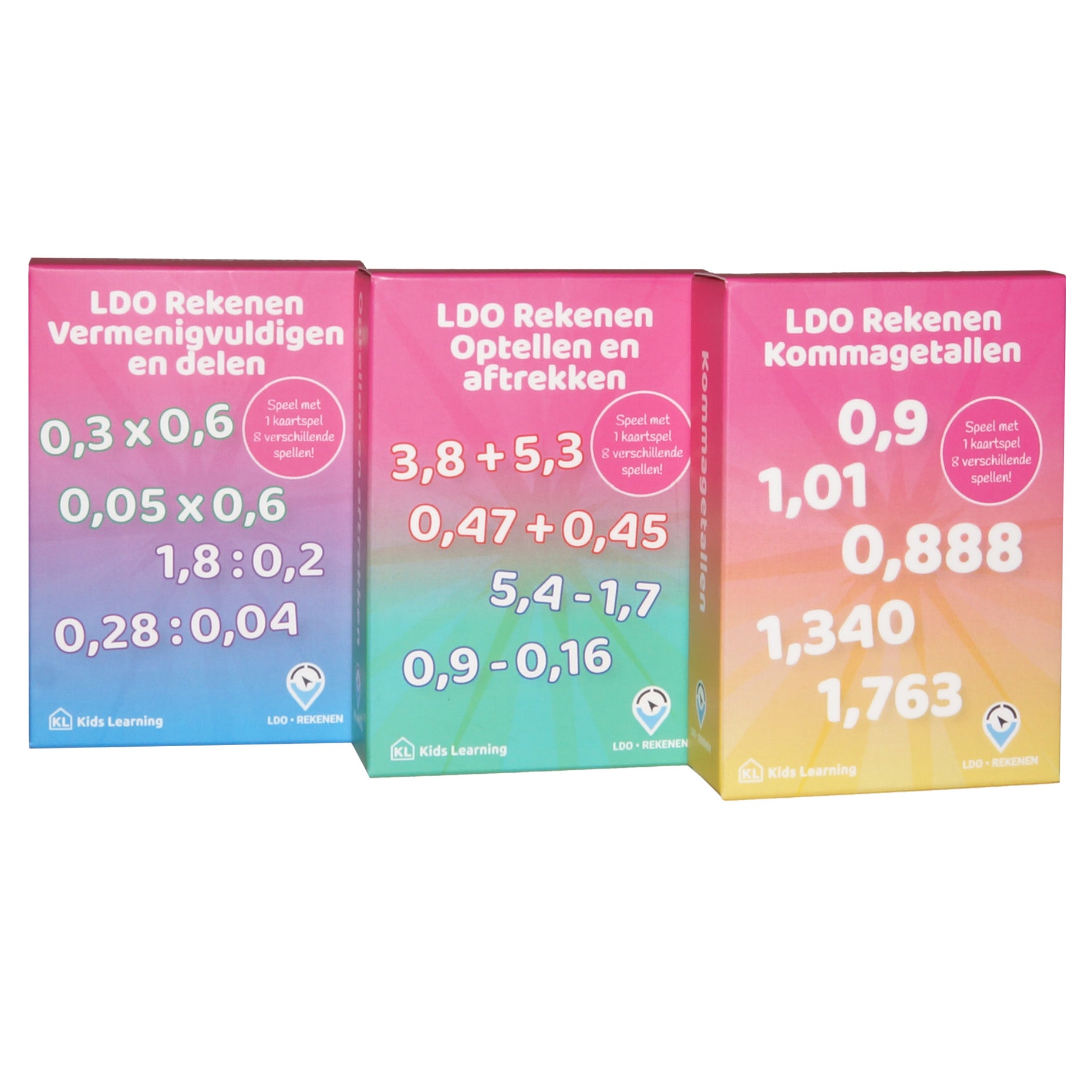 LDO Rekenen - Kaartspel Kommagetallen - set van 3