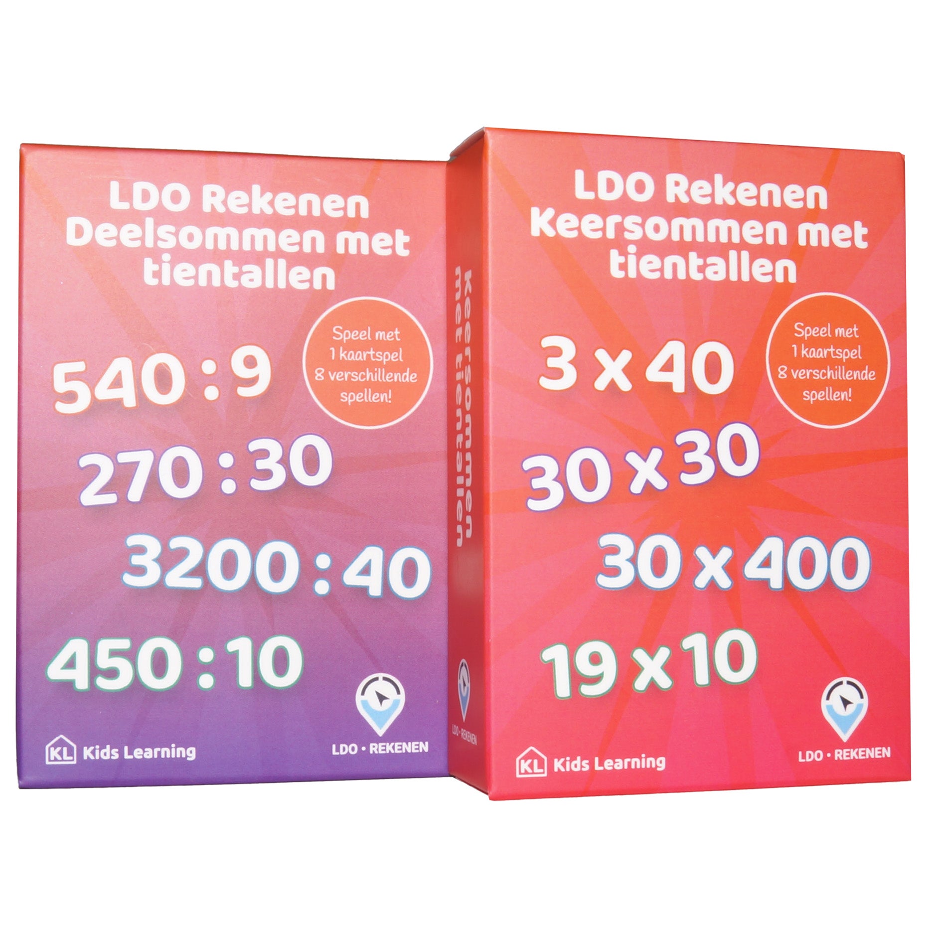 LDO Rekenen - Kaartspel Keer- en deelsommen met tientallen - set van 2