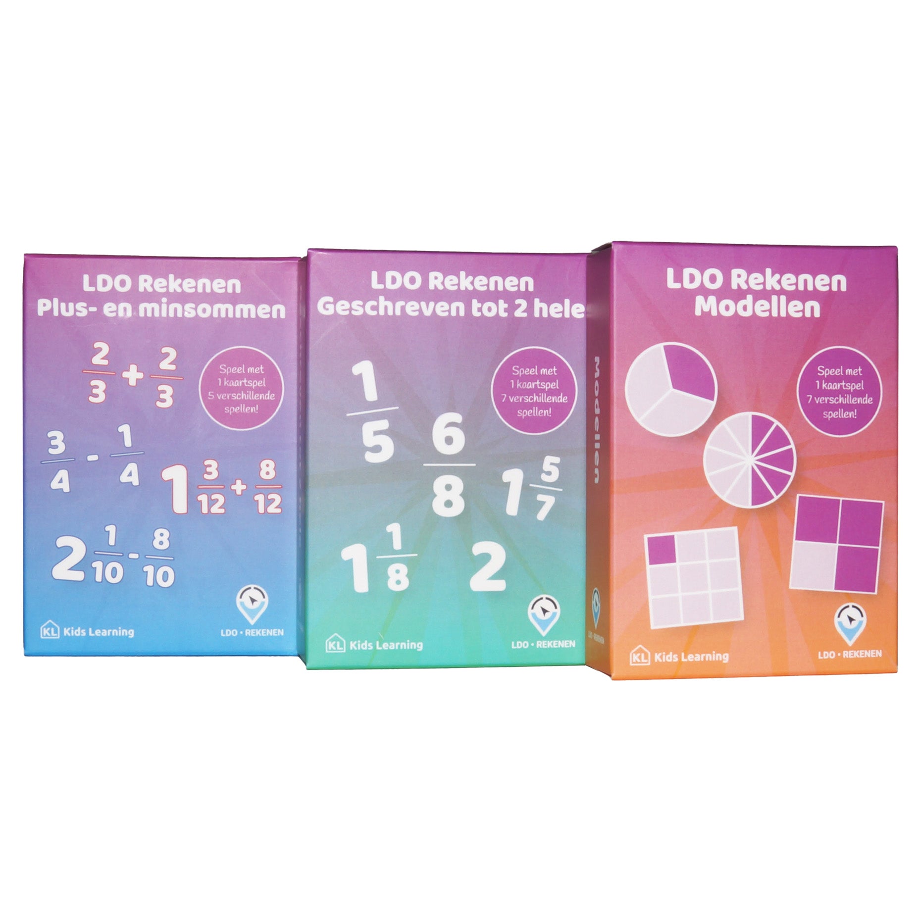 LDO Rekenen - Kaartspel Breuken - set van 3