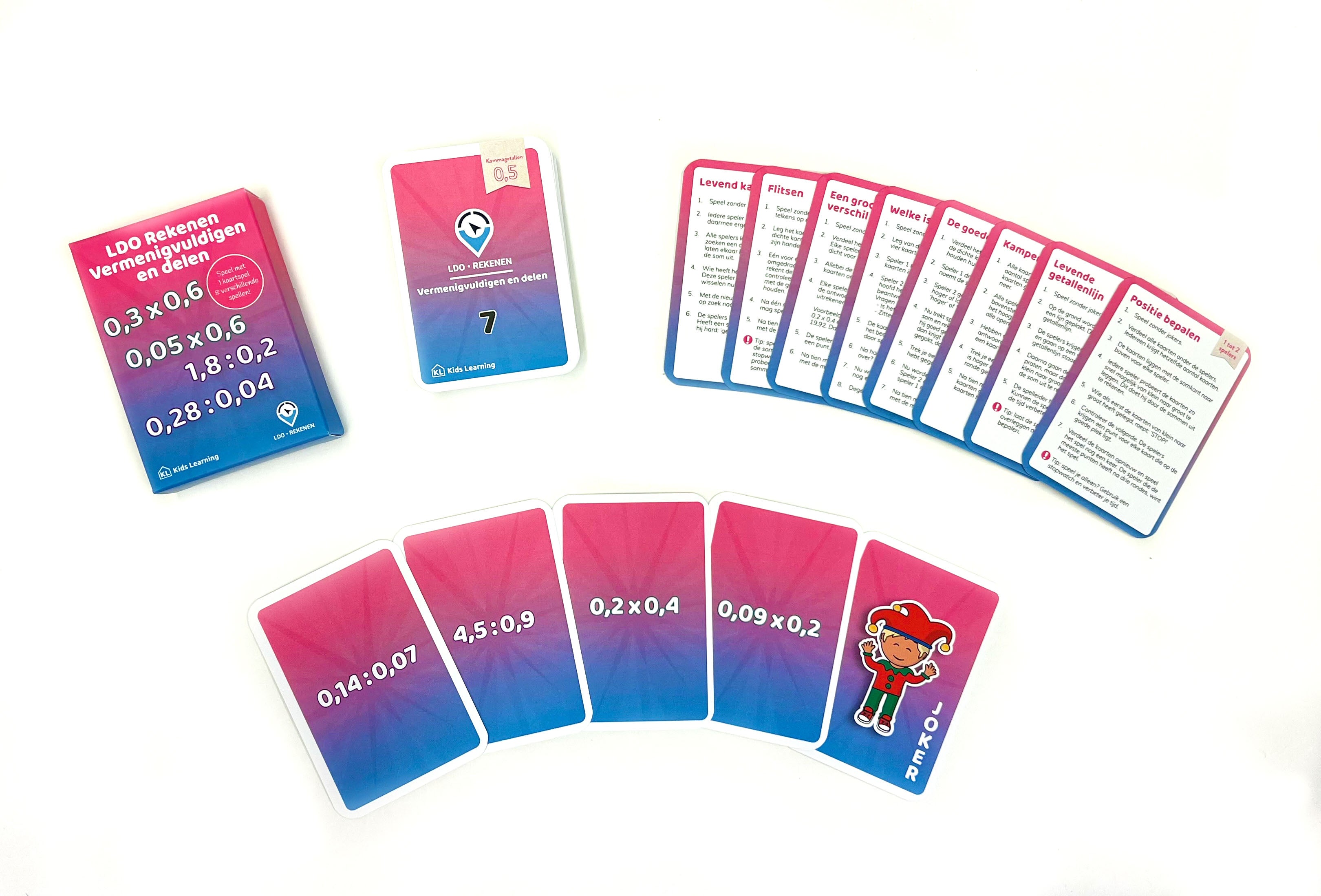 LDO Rekenen - Kaartspel Kommagetallen - set van 3